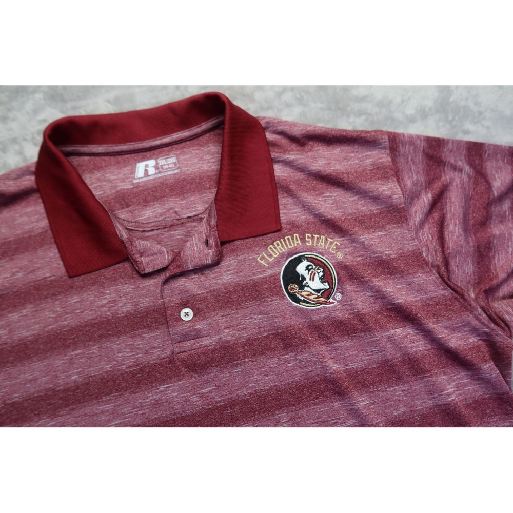 FSU Florida State University Seminoles Burgundy‎ Striped Shirt Sz 2XL XXL